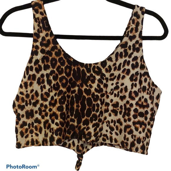 Zaful Other - ZAFUL leopard print one piece swim top Sz US 12